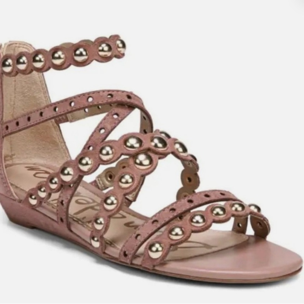 Sam Edelman Pink Gladiator Sandals with Studded Strap